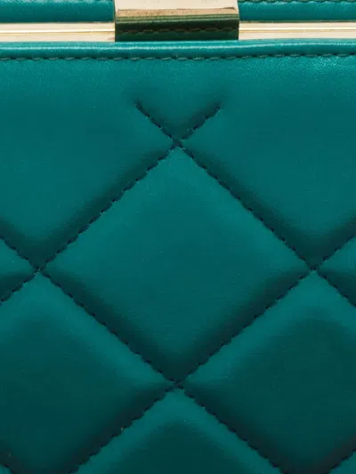 Pre-owned Carolina Herrera Quilted Mini Bag In Green