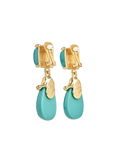 Kenneth Jay Lane 22kt Gold-plated Clip-on Drop Earrings In Gold