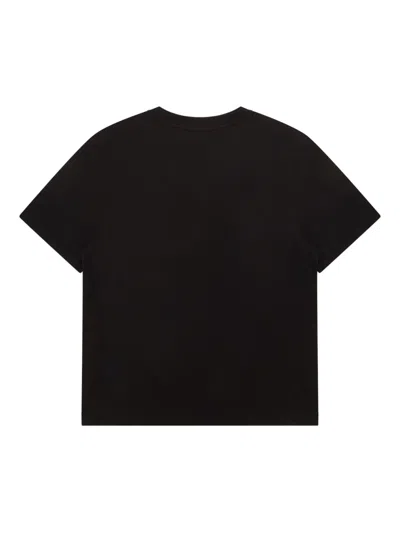 Emporio Armani Embroidered-logo T-shirt In Black