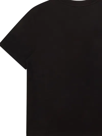 Emporio Armani Embroidered-logo T-shirt In Black