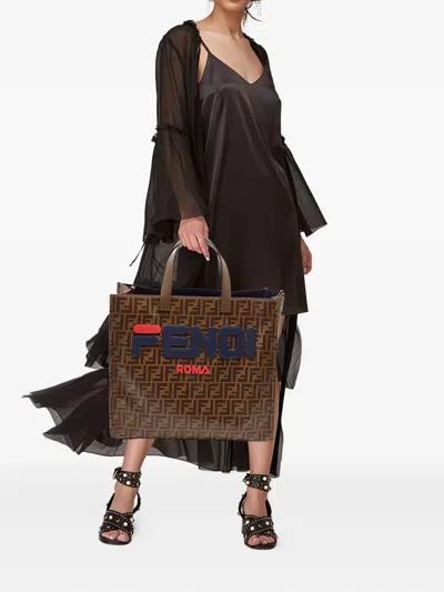 Pre-owned Fendi X Fila Zucca-pattern Tote Bag