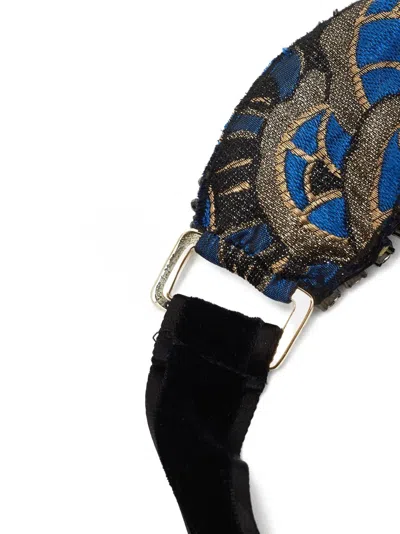 Pre-owned Etro Crystal Velvet Necklace In Blue