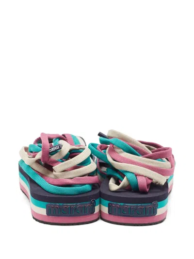 Pre-owned Isabel Marant Vintage Tuoni Platform Sandals In Black