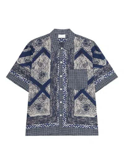 Pierre-louis Mascia Geometric-print Short-sleeve Shirt