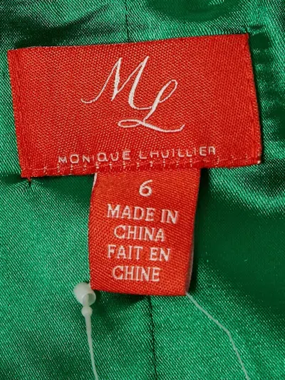 Pre-owned Monique Lhuillier Ruffle Detail Maxi Dress In Green