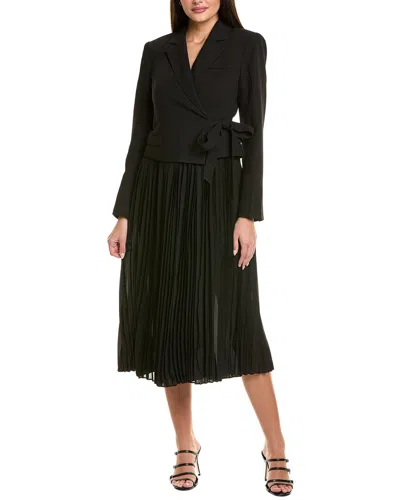 Astr The Label Sekani Mixed Media Blazer Dress In Black