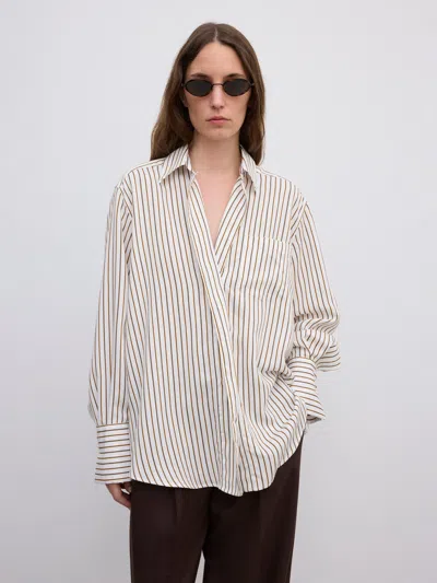 House Of Dagmar Fluid Stripe Shirt In White