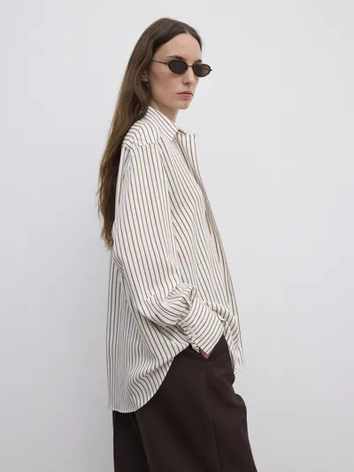 House Of Dagmar Fluid Stripe Shirt In White