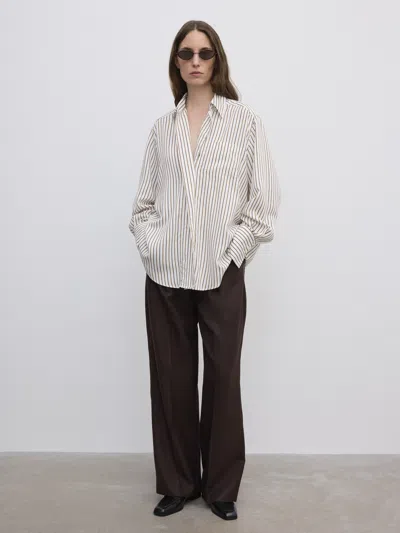 House Of Dagmar Fluid Stripe Shirt In White