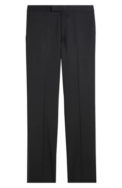 Ted Baker London Josh Slim Fit Wool Tuxedo Pants In Black