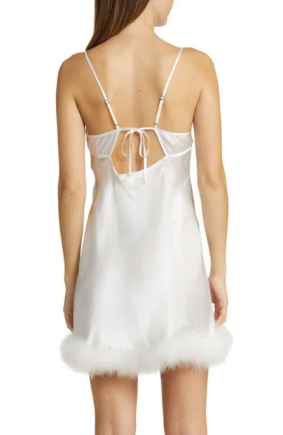 In Bloom By Jonquil Hope Faux Feather Trim Satin Chemise