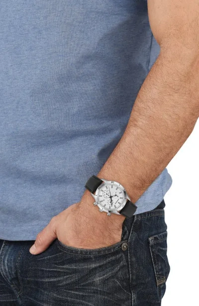 Ferragamo Leather Strap Chronograph Watch, 43mm