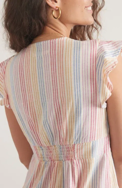 Marine Layer Camila Stripe Button Front Midi Dress