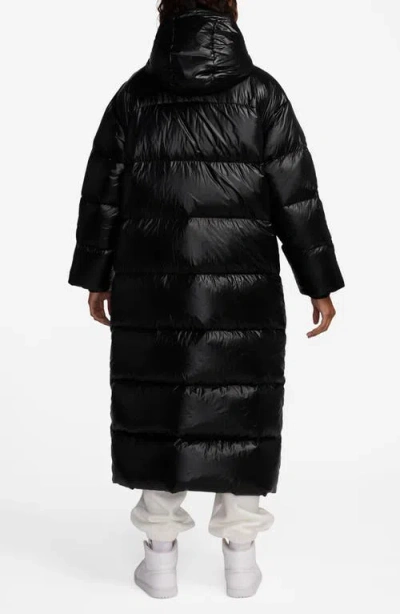 Jordan Hooded Quilted Down Puffer Parka In Black