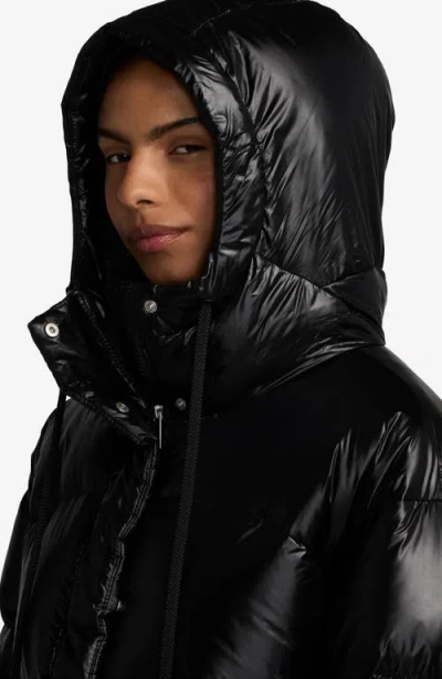 Jordan Hooded Quilted Down Puffer Parka In Black