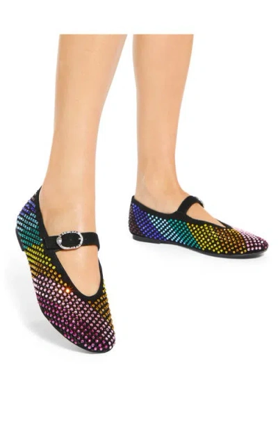 Kurt Geiger Womens Black/comb Mayfair Crystal-embellished Suede Ballet Flats Eur 37 / 4 Uk