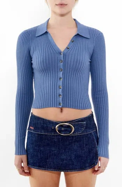 Bdg Urban Outfitters Long Sleeve Crop Polo Cardigan Sweater
