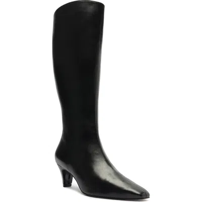 Schutz Dellia Leather Kitten Knee Boots