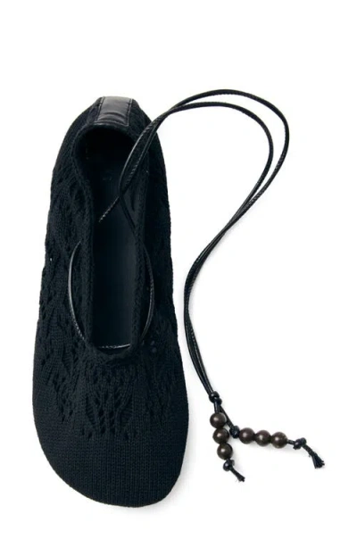 Alohas Rosemary Crochet Black Ballet Flats