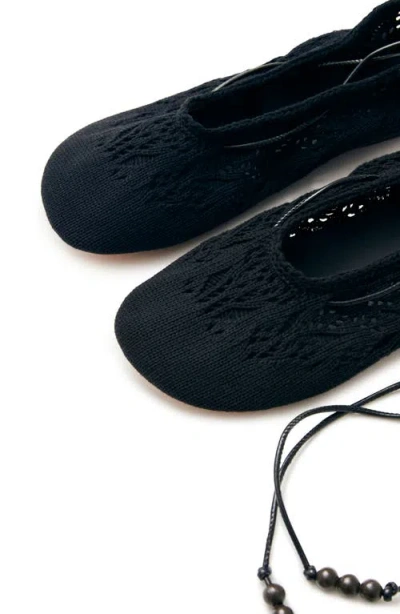 Alohas Rosemary Crochet Black Ballet Flats