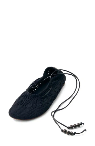 Alohas Rosemary Crochet Black Ballet Flats