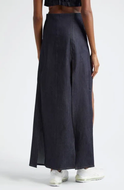 Sammy B Paneled Zip Front Denim Maxi Sirt