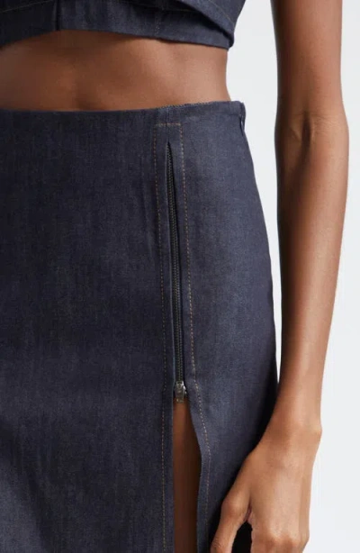 Sammy B Paneled Zip Front Denim Maxi Sirt