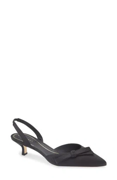Cole Haan Noella Bow Slingback Pointed Toe Kitten Heel Pump