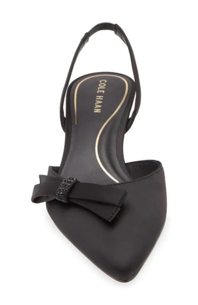 Cole Haan Noella Bow Slingback Pointed Toe Kitten Heel Pump
