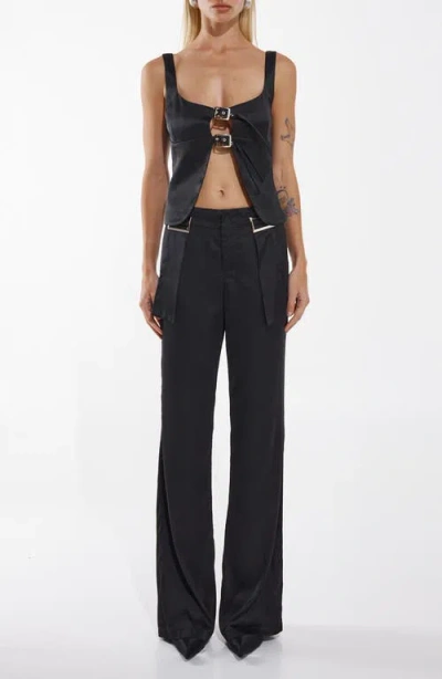 By.dyln Ellis Harness Strap Cutout Satin Top