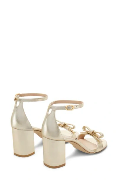 Stuart Weitzman Nearlybare Metallic Pearly Ankle-strap Sandals