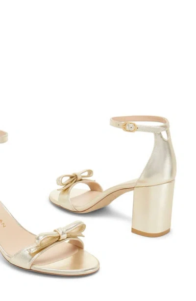 Stuart Weitzman Nearlybare Metallic Pearly Ankle-strap Sandals