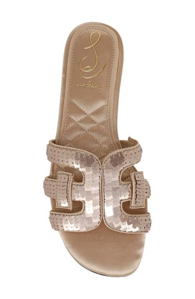 Sam Edelman Bay Glamour Slide Sandal Molten Gold Fabric