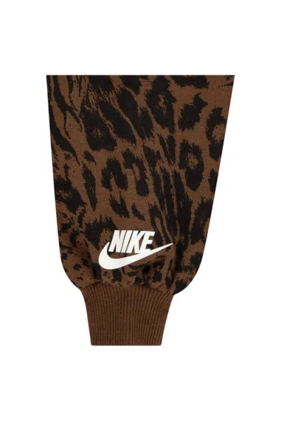Nike Kids' Home Swoosh Sweatshirt & Sweatpants Set In Brown