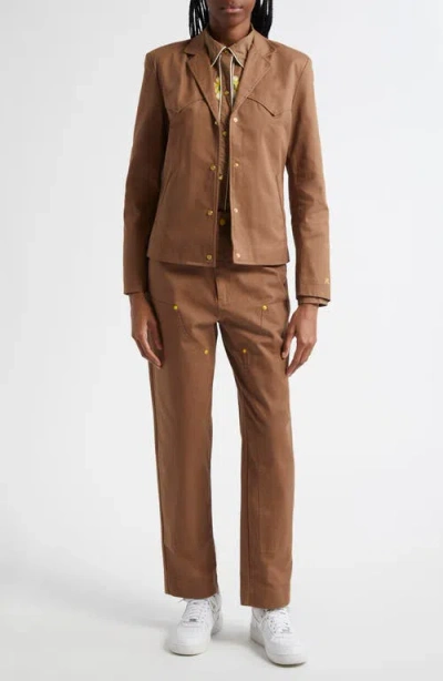 Melody Ehsani Ranch Embroidered Cotton Button-up Shirt