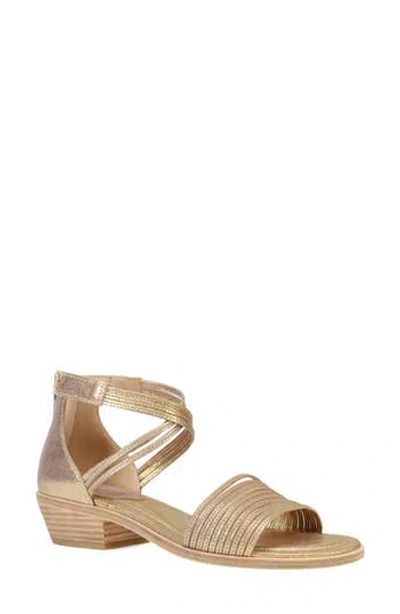 Eileen Fisher Viro Metallic Strappy Crisscross Sandals