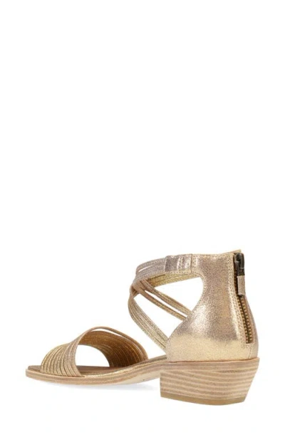 Eileen Fisher Viro Metallic Strappy Crisscross Sandals