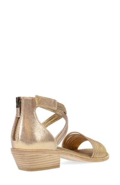 Eileen Fisher Viro Metallic Strappy Crisscross Sandals