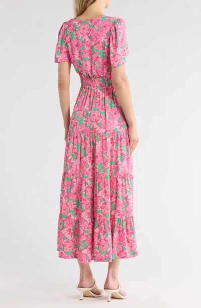 By Design Rio Short Sleeve Tiered Maxi Dress In Multi