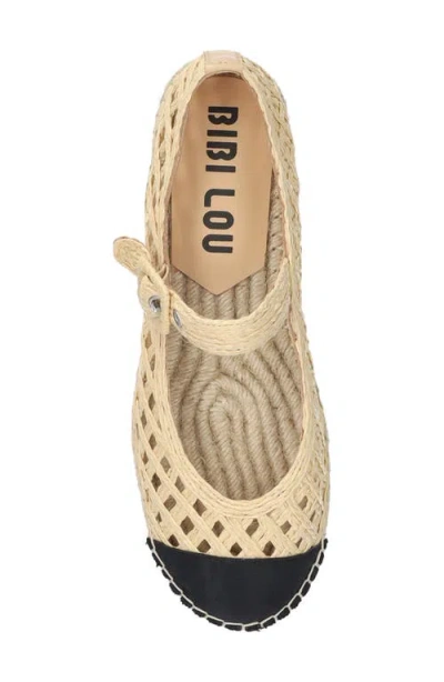 Bibi Lou Raffia Mary Jane Flats