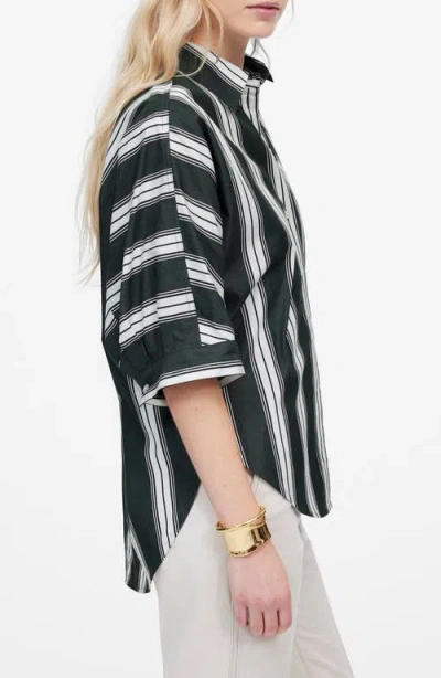 Madewell Stripe Oversize Short Sleeve Button-up Shirt