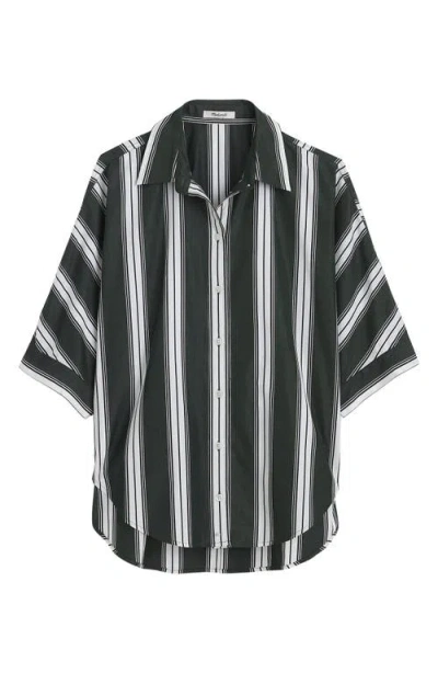 Madewell Stripe Oversize Short Sleeve Button-up Shirt