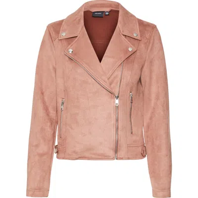 Vero Moda Jose Faux Suede Crop Moto Jacket