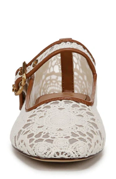 Sam Edelman Michaela Mesh Mary Jane Flat Natural Beige Mesh Fabric