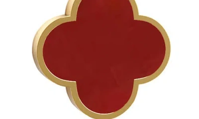 Gabi Rielle Carnelian Clover Pendant Necklace