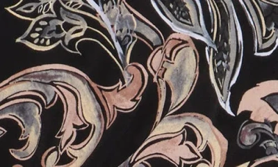 Connected Apparel Floral Flutter Sleeve Faux Wrap Dress In Multi