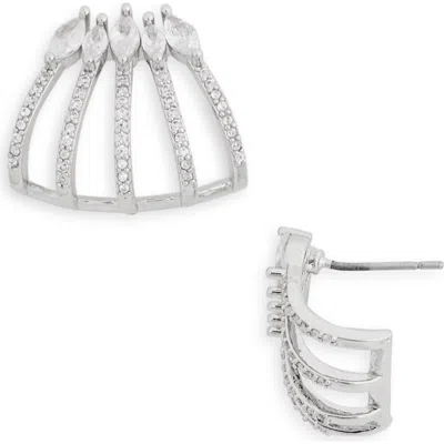 Nordstrom Rack Cz Pavé Caged Huggie Earrings