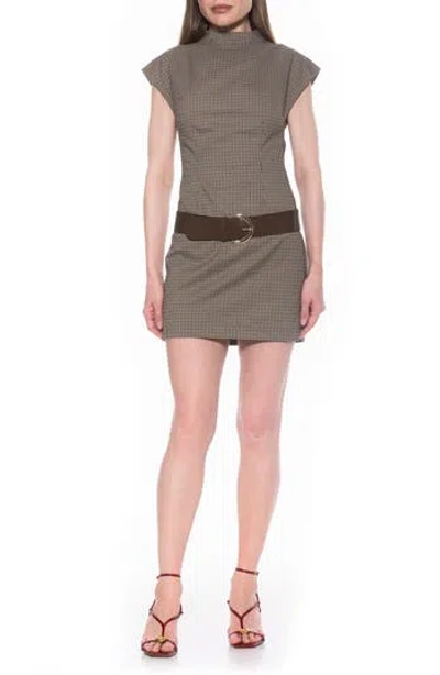 Alexia Admor Em Cap Sleeve Belted Minidress In Brown