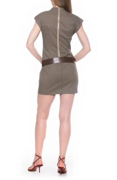 Alexia Admor Em Cap Sleeve Belted Minidress In Brown