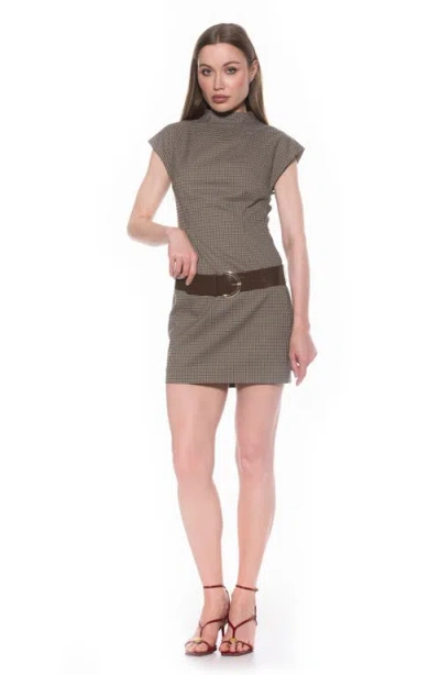 Alexia Admor Em Cap Sleeve Belted Minidress In Brown